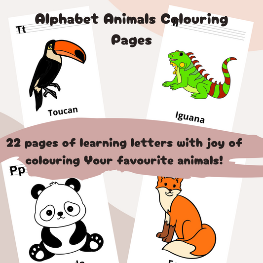 Printable Alphabet Animals Colouring Pages